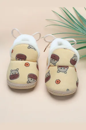 Baby Moo Boys Cotton Slip-On Anti-Skid Plush Warm Booties