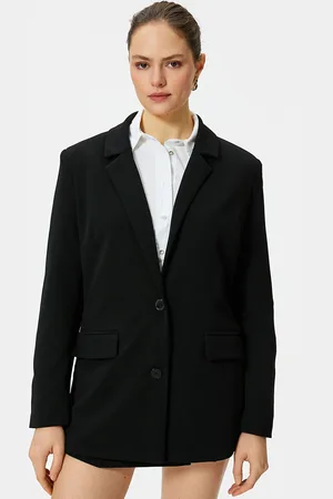 Koton Women Lapel Collar Solid Casual Tailored Jacket