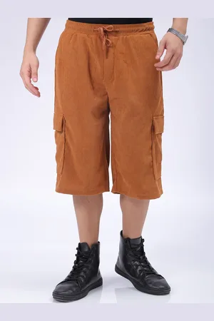The Indian Garage Co Men Solid Loose Fit Cargo Shorts