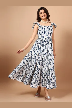 Kalini Floral Print Crepe A-Line Maxi Dress