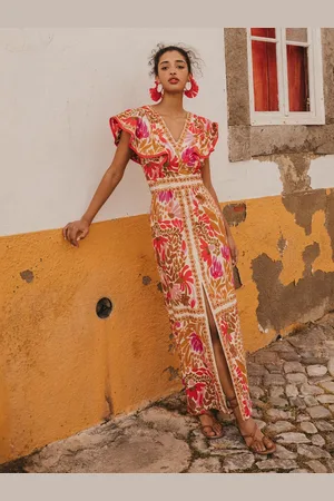 LULU & SKY Women Floral Printed Ruffles Maxi Dress