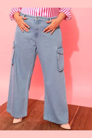 CURVY STREET Women Jean Wide Leg Highly Distressed Jeans
