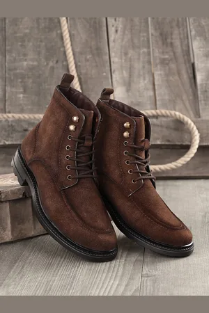 San Frissco Men Brown Flat Fabian Faux Leather Casual Boots