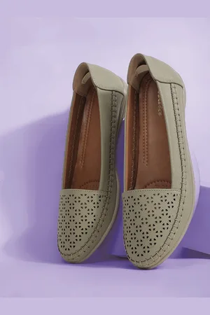 Bata Women Ballerinas with Laser Cuts Flats