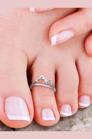 Sangria 925 Sterling Silver Mountain Design Toe Rings