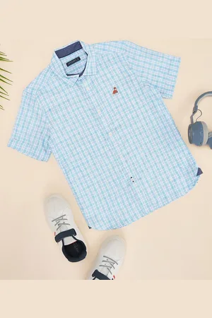 Pantaloons Boys Cutaway Collar Geometric Printed Cotton Casual Shirt