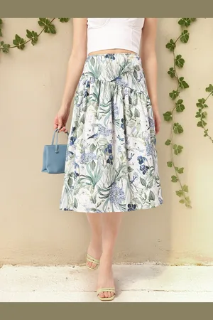 DressBerry Women Meadow Drift Crinkled Gathered A-Line Skirt