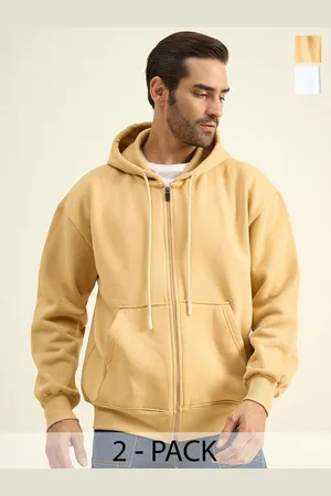 Color Capital Unisex Pack Of 2 Solid Hood Cotton Ribbed Sweatshirts