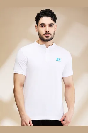 Being Human Men Solid Henley Neck Cotton T-shirt
