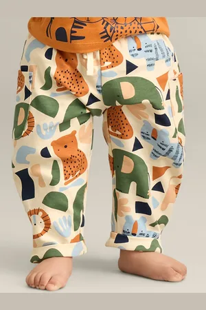 My Milestones Infant Boys Printed Cotton Mid-Rise Joggers