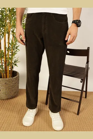 Mast & Harbour Men Smart Slim Fit Corduroy Chinos Trousers