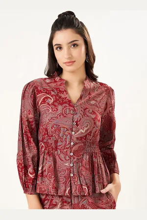 Pantaloons Women Printed Mandarin Collar Tunic