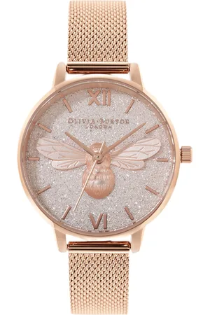 Olivia Burton Women Embellished Glitter Dial Bracelet Style Analogue Watch OB16FB04