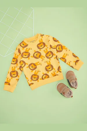Pantaloons Boys Animal Printed Round Neck Pure Cotton Sweatshirt