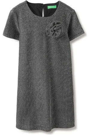 Benetton Girls Solid T-shirt Knee Length Dress