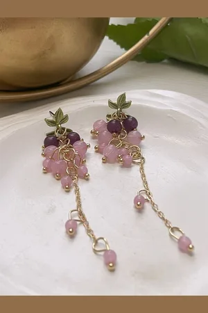 ISHKAARA Gold-Plated Floral Drop Earrings