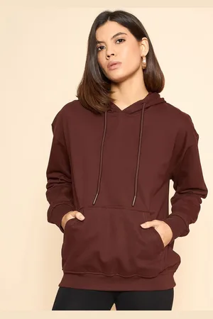 Color Capital Women Solid Hood Cotton Pullover Sweatshirt