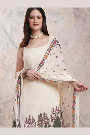 Vishudh Floral Printed Pure Cotton Kurta With Trousers & Dupatta