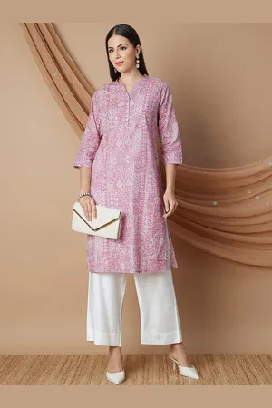 Lifestyle Ethnic Motifs Printed Pure Cotton Straight Kurta