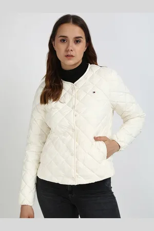 Tommy Hilfiger Women Collarless Solid Casual Quilted Jacket