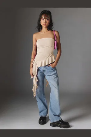 HERE&NOW Women Solid Strapless Nylon Top