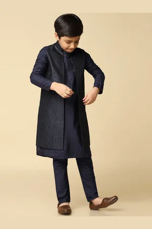 KISAH Boys Embellished Sequinned Nehru Jacket