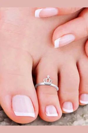 Sangria 925 Sterling Silver Crown Design Toe Rings