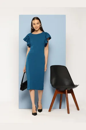 Chemistry Flutter Sleeve Sheath Midi Dress