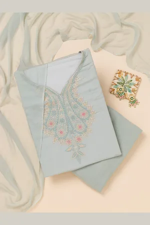 Koskii Ethnic Motifs Embroidered Thread Work & Sequinned Dress Material