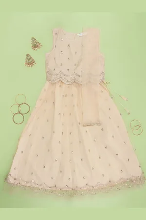 Pantaloons Girls Sequinned Ready to Wear Lehenga & Blouse With Dupatta