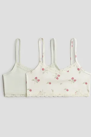 H&M Girls Pack Of 2 Lace-Trimmed Strappy Tops