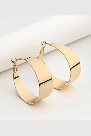 Kazo Gold-Plated Contemporary Hoop Earrings