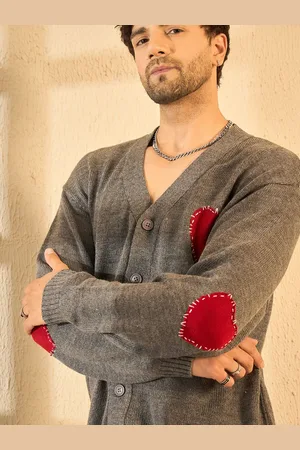 FUGAZEE Men Cardigan with Embroidered Detail