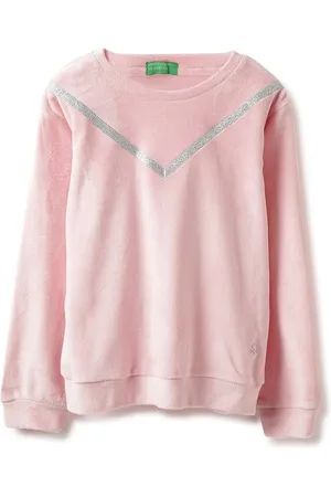 Benetton Girls Solid Round Neck Pullover Sweatshirt