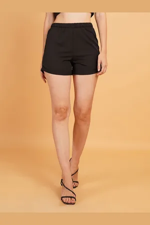 Mast & Harbour Women Solid High-Rise Regular Shorts
