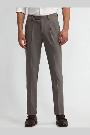 Arrow Men Textured Urban Slim Slim Fit Pleated Formal Trousers