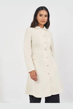 Styli Women Solid Spread Collar Single-Breasted Overcoat
