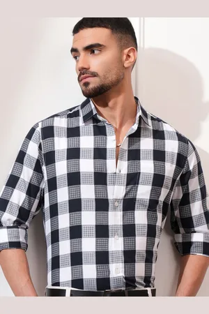 LocoMotive Luxe Men Dobby Textured Checked Multy Occasion Shirt