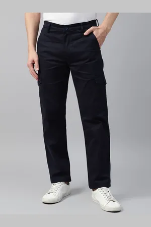 HANCOCK Men Solid Straight Fit Stretchable Cargos Trouser