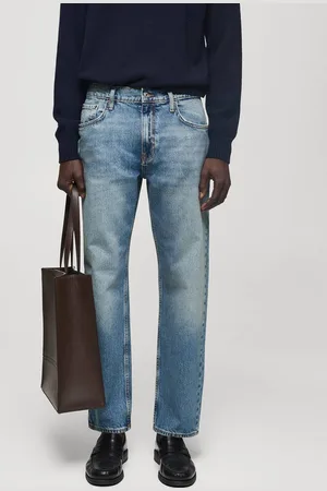 MANGO Straight Fit Pure Cotton Jeans