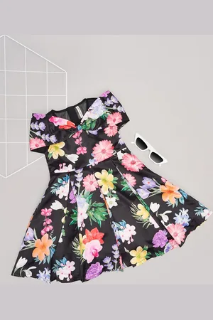 Pantaloons Floral Cold-Shoulder Fit & Flare Dress
