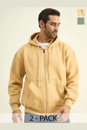 Color Capital Unisex Pack Of 2 Solid Hood Cotton Ribbed Sweatshirts