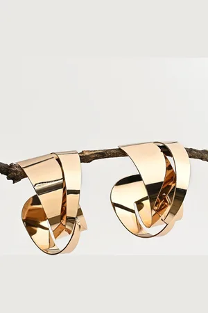 Kazo Gold-Plated Contemporary Hoop Earrings