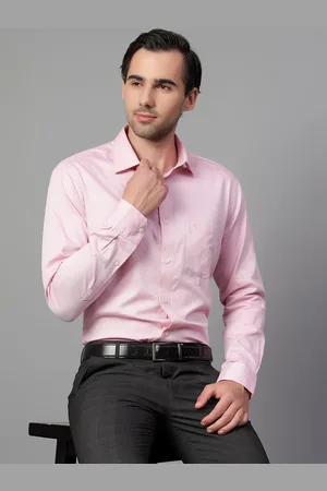 CANTABIL Men Spread Collar Textured Cotton Slim Fit Formal Shirt