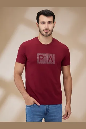 Park Avenue Men Typography Printed Round Neck Cotton Slim Fit T-shirt