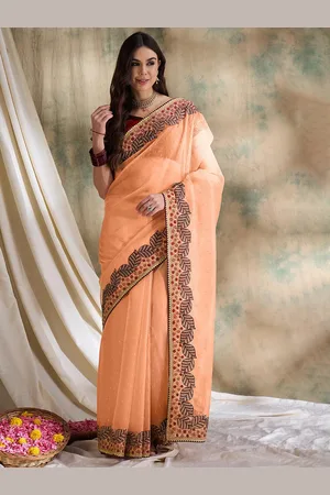Sangria Women Embroidered Saree Comes With Blouse Piece