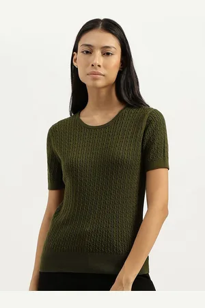 Benetton Women Pure Cotton Self Design Top