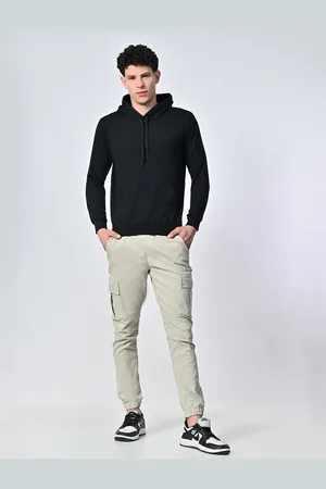 BAESD Men Solid Hood Fleece Pullover Sweatshirt