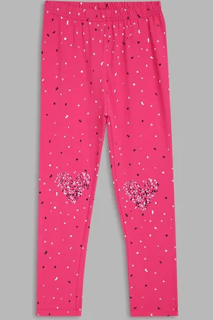 Blue Giraffe Girls Printed Cotton Leggings