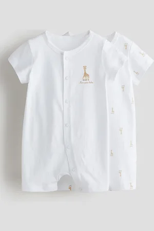 H&M Boys Pack of 2 Conversational Printed Cotton Sleepsuits